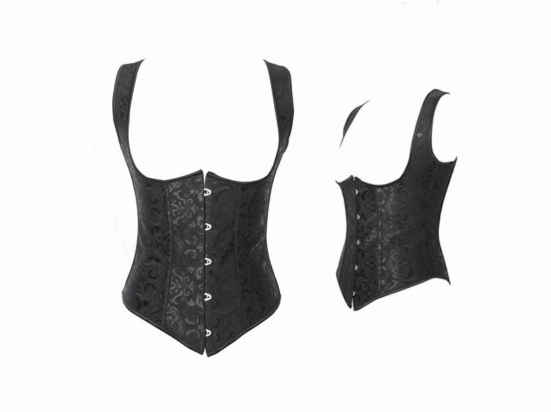 black sexy underbust corset